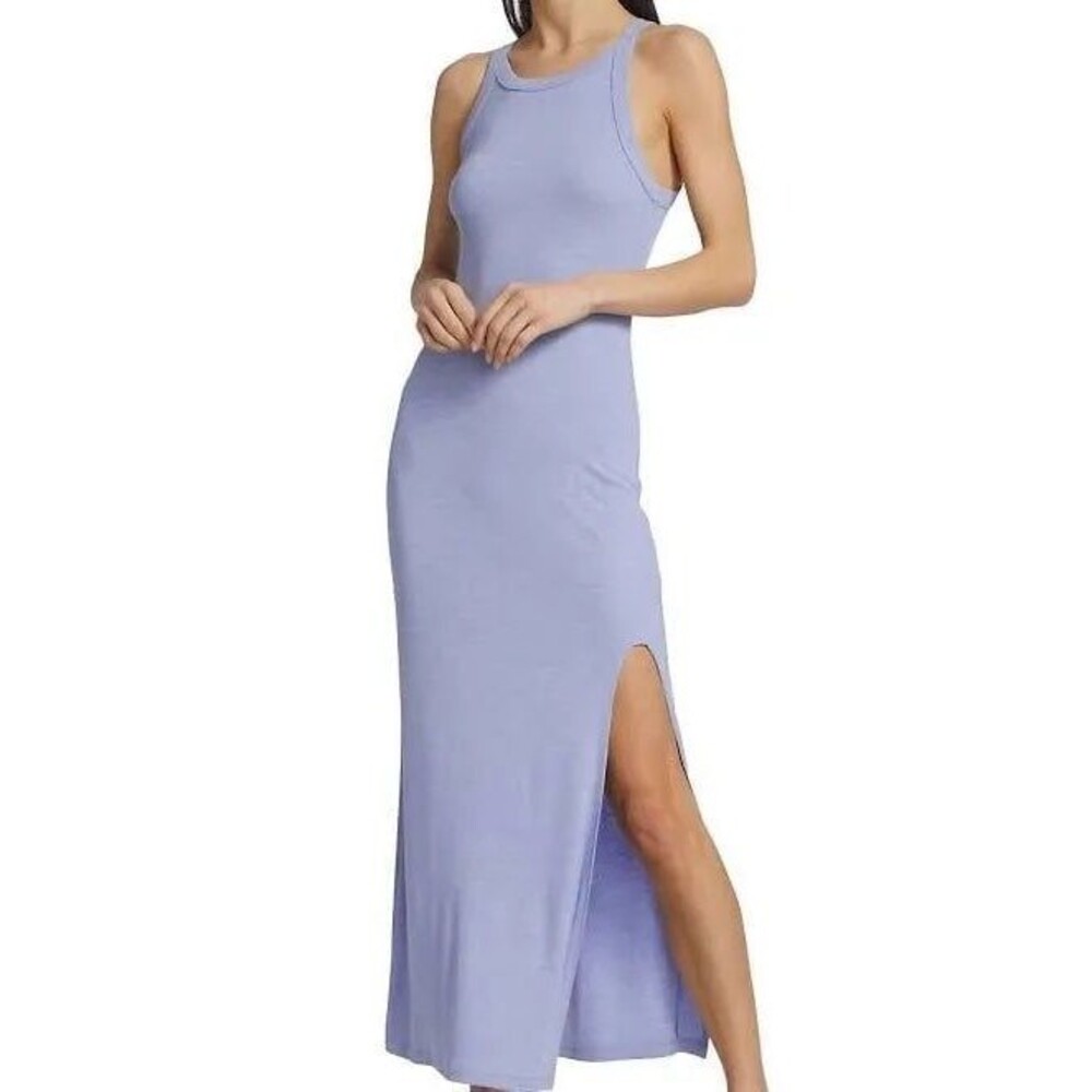 LNA Candi Ribbed Maxi Dress In Heather Iris